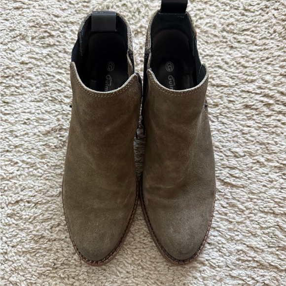 Olive Suede Ankle Boots Women - Picture 6 of 16